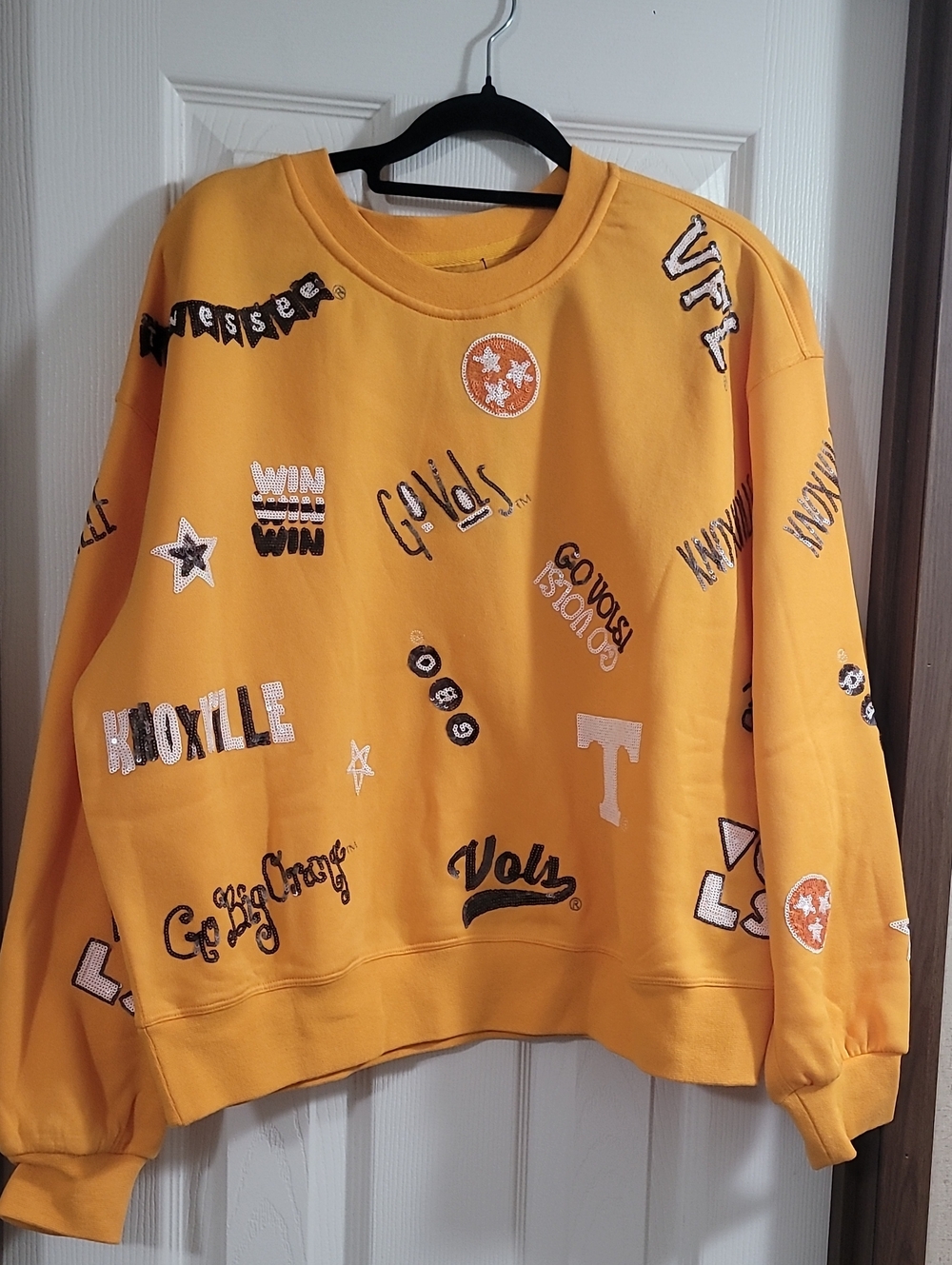 Stewart Simmons Orange Embellished Semi-cropped Sweatshirt